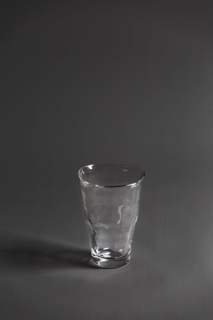 Made of Soda-lime glass, fired at a high temperature and finished at the Zuka glass company in Gifu prefecture, Japan.  Type: Large Size  Glaze: Organic Glass  Dimensions: 130 x 90mm (340ml)