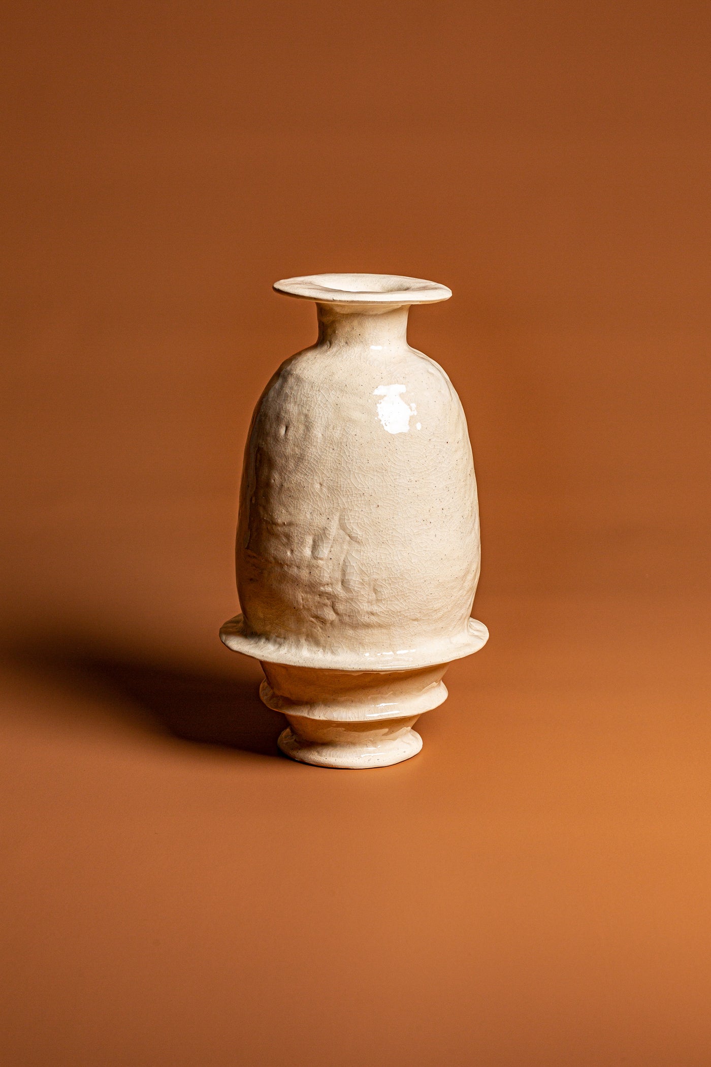 Uninhibited designs, with purity of process and experimentation we see the artist’s mark in this handcrafted sculptural vase.  A natural, beautiful piece of Australian homeware.  Type: Vase  Materials: Ceramic  Dimensions: 270 x 120mm 